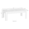 Table basse moderne 65x122cm béton gris Iseo Urbino Remises