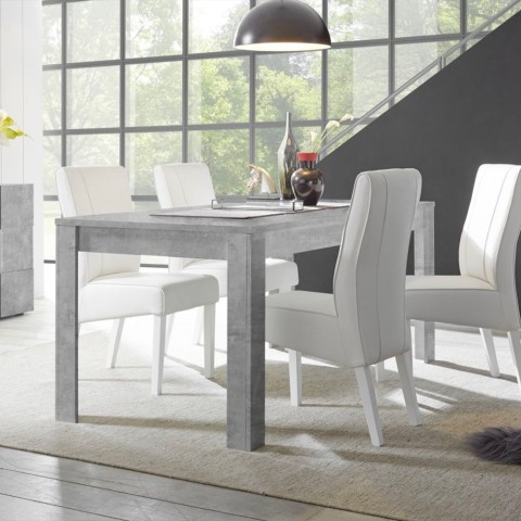 Table de salle à manger moderne 180x90cm en béton extensible Icaro Urbino Promotion