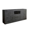 Buffet moderne noir séjour 2 portes 2 tiroirs Urbino Ox L Offre