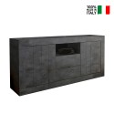 Buffet de salon moderne noir 2 portes 2 tiroirs Urbino Ox L Vente
