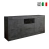 Buffet moderne noir séjour 2 portes 2 tiroirs Urbino Ox L Vente
