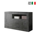 Buffet noir 3 portes salon moderne Urbino Ox M Vente