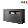 Buffet noir moderne salon 3 portes Urbino Ox M Vente