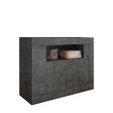 Buffet moderne noir 2 portes 110cm Minus Ox Urbino Offre