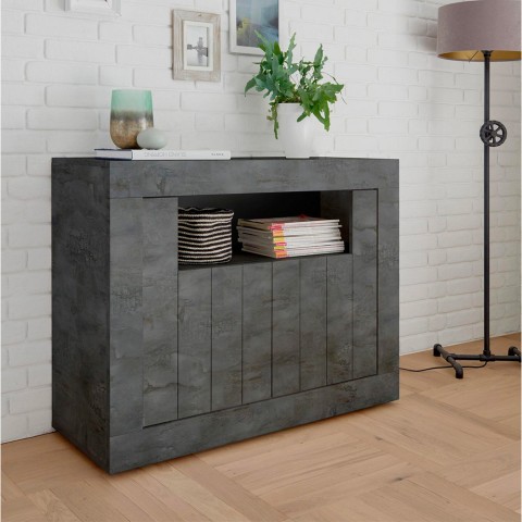 Buffet moderne noir 2 portes 110cm Minus Ox Urbino Promotion
