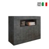 Buffet salon moderne noir 2 portes 110cm Minus Ox Urbino Vente