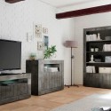 Buffet moderne noir 2 portes 110cm Minus Ox Urbino Remises