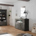 Buffet moderne noir 2 portes 110cm Minus Ox Urbino Réductions