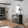 Buffet moderne noir 2 portes 110cm Minus Ox Urbino Réductions