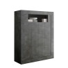 Buffet noir 2 portes salon moderne hauteur 144 cm Sior Ox Urbino Offre