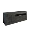 Meuble TV mobile noir 138 cm 3 portes salon moderne Jaor Ox Urbino Offre