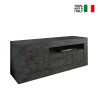 Meuble TV mobile noir 138 cm 3 portes salon moderne Jaor Ox Urbino Vente