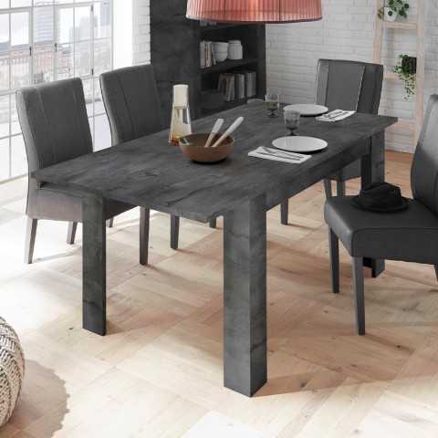 Table à rallonge design moderne 90x137-185cm bois noir Diogo Urbino Promotion