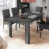 Table à rallonge design moderne 90x137-185cm bois noir Diogo Urbino