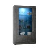 Vitrine moderne noir séjour salon 110x191cm 2 portes en verre Dern Ox Offre