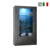 Vitrine moderne noir séjour salon 110x191cm 2 portes en verre Dern Ox Vente