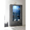Vitrine moderne noir séjour salon 110x191cm 2 portes en verre Dern Ox Remises