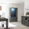 Vitrine moderne noir séjour salon 110x191cm 2 portes en verre Dern Ox Promotion