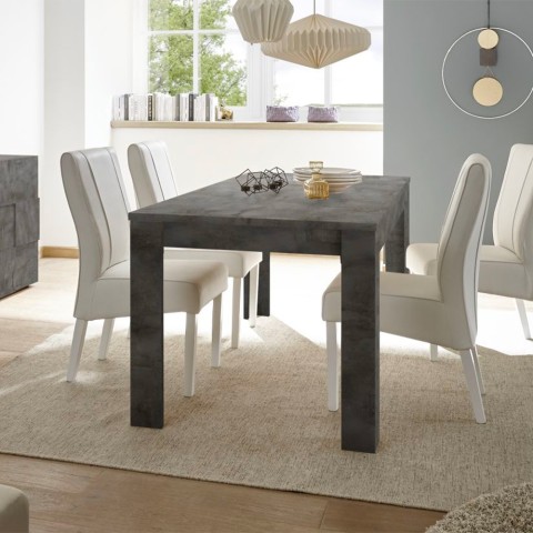 Table à manger extensible en bois noir moderne 180x90 cm Log Urbino Promotion