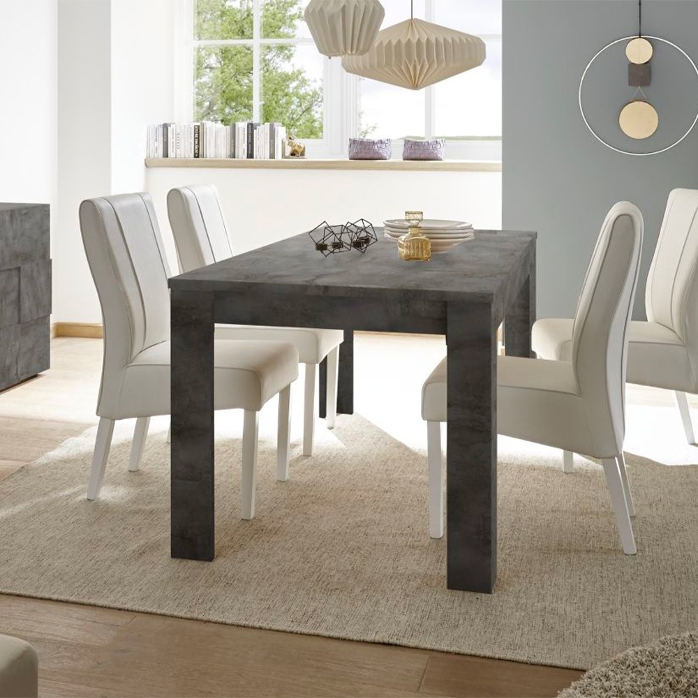 Table à manger moderne Urbino en bois noir à rallonge 180x90cm