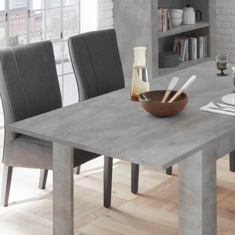 Allonge 48cm pour table à manger Icaro 180x90cm gris ciment Urbino Promotion
