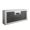 Buffet 2 portes 2 tiroirs blanc brillant moderne noir Doppel LBX Offre