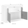 Buffet moderne design blanc brillant noir 2 portes 110cm Minus BX Catalogue