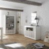 Meuble buffet moderne 2 portes 110cm blanc brillant ciment Minus BC Catalogue