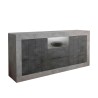 Bahut moderne salon béton noir 2 portes 2 tiroirs Doppel LCX Offre
