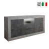 Bahut moderne salon béton noir 2 portes 2 tiroirs Doppel LCX Vente