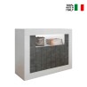Buffet moderne design blanc brillant noir 2 portes 110cm Minus BX Vente