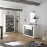 Buffet moderne design blanc brillant noir 2 portes 110cm Minus BX Réductions