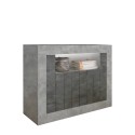 Buffet moderne pour séjour 110 cm en ciment noir oxyde 2 portes Minus CX Offre