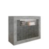 Buffet moderne pour séjour 110 cm en ciment noir oxyde 2 portes Minus CX Offre