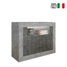 Buffet moderne pour séjour 110 cm en ciment noir oxyde 2 portes Minus CX Vente
