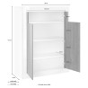 Buffet haut séjour 2 portes blanc brillant noir Sior BX Remises