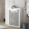 Buffet haut séjour 144cm blanc laqué effet béton moderne Sior BC Remises