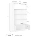 Bibliothèque mobile 3 étagères 2 portes moderne gris ciment noir Wally CX Réductions
