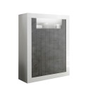 Buffet haut séjour 2 portes blanc brillant noir Sior BX Offre