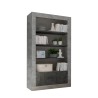 Bibliothèque mobile 3 étagères 2 portes moderne gris ciment noir Wally CX Offre