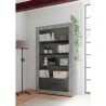 Bibliothèque mobile 3 étagères 2 portes moderne gris ciment noir Wally CX Remises
