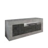 Meuble TV moderne 3 portes effet ciment noir Jaor CX Offre
