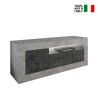 Meuble TV moderne 3 portes effet ciment noir Jaor CX Vente
