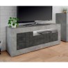 Meuble TV moderne 3 portes effet ciment noir Jaor CX Remises