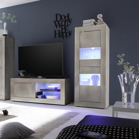 Vitrine moderne en bois pour salon 61x162 cm Nina Pc Basic Promotion