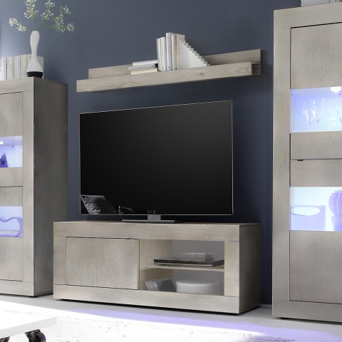 Meuble TV moderne en bois 140 cm avec porte Diver Pc Basic Promotion
