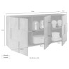 Buffet de salon avec rangement 3 portes gris ciment Dama Ct S Choix
