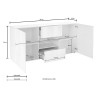 Buffet séjour 181cm 2 portes 2 tiroirs effet béton Dama Ct M Catalogue