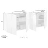 Buffet de séjour 4 portes 241 cm gris ciment Dama Ct L Choix