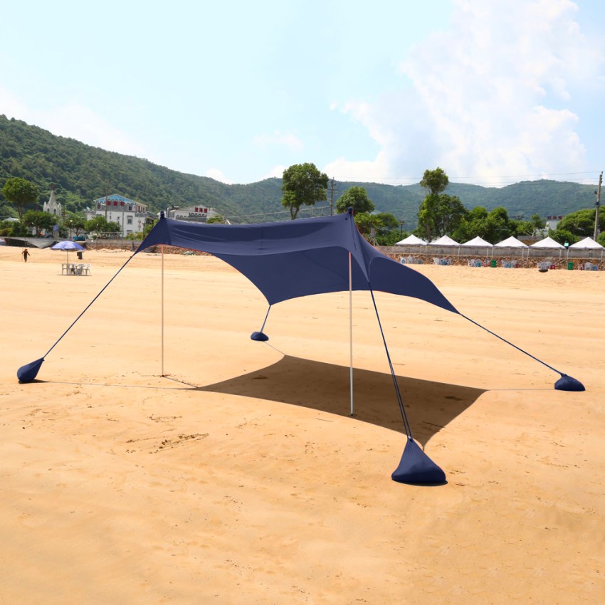 Tente De Plage Protection UV Parasol Portable 2,3 X 2,3 M Formentera